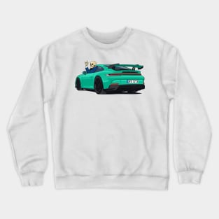 car 911 GT3 skull metal hands green Crewneck Sweatshirt